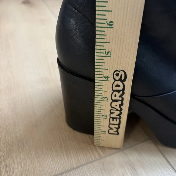 Sz 7.5 Madden Girl Women's Platform Boots Y2k Chunky High Black Block Heel Grace - Picture 9 of 10